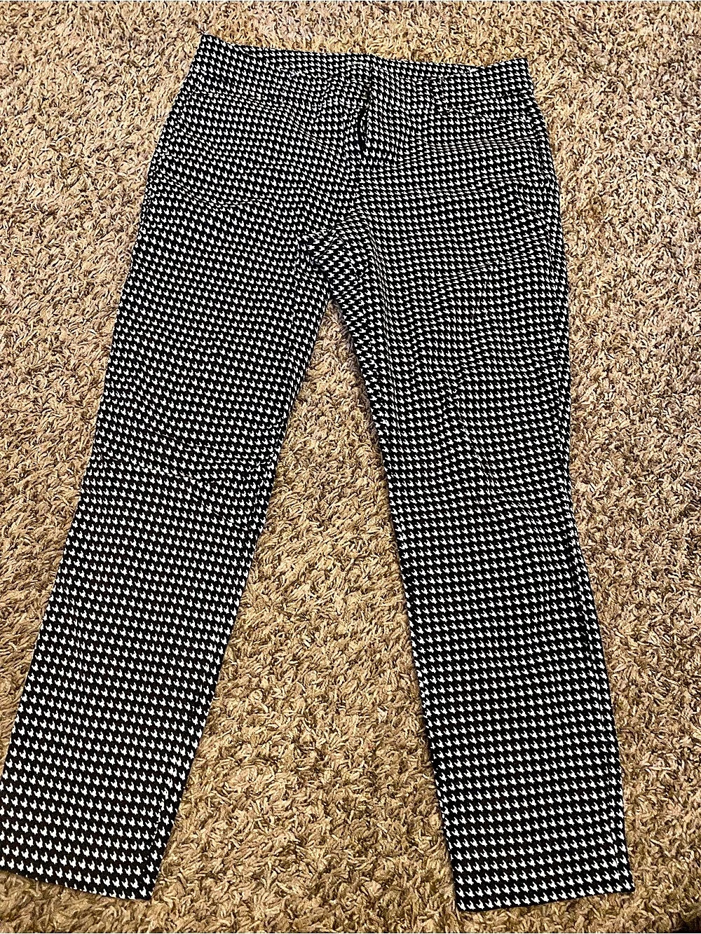 Gap Signature Skinny Ankle Pants Houndstooth Black & White Size 6